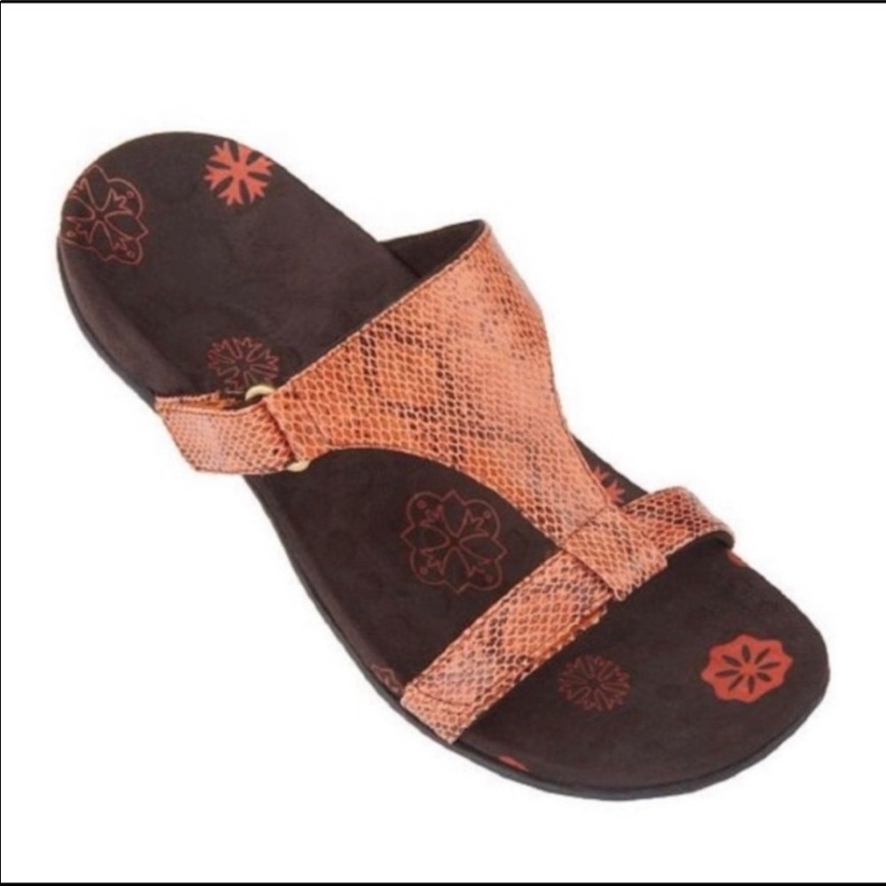 Orthaheel Molly Orange Snakeskin Sandal Sz 6